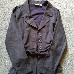 Olive Suede Trench Coat